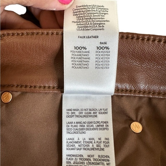 MOTHER Mid Rise Ankle Dazzler Brown Faux Leather Pants - Picture 4 of 10